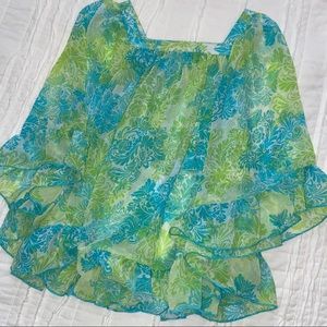 Kate Mack Girl’s Sheer Flutter Top/Coverup